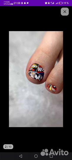 Модель на педикюр пленки