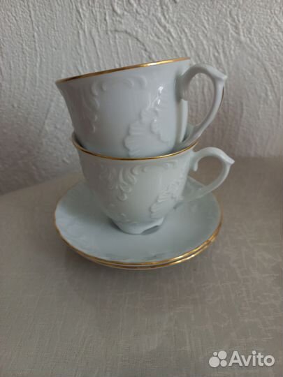 Чашка с блюдцем фарфор новые