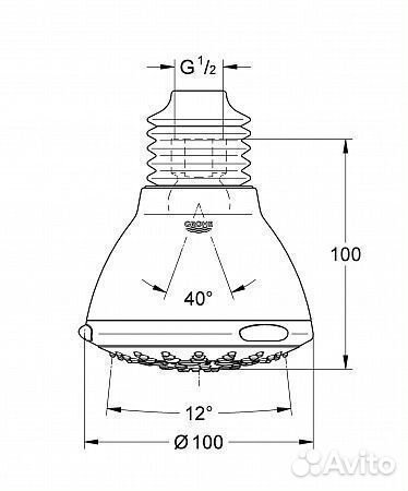 Душ grohe Movario, 5 режимов, диаметр 100 мм, хром