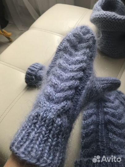 Шапка снуд варежки