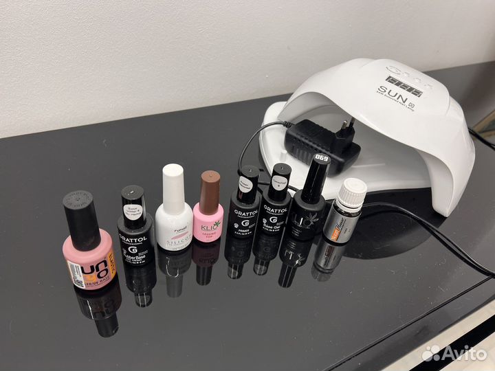 Лампа для ногтей набор гель лак база