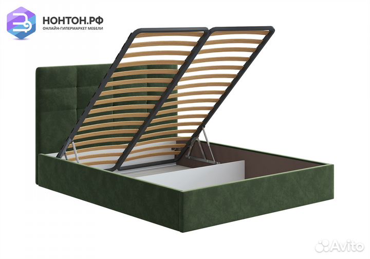 Кровать Диана велюр зеленый
