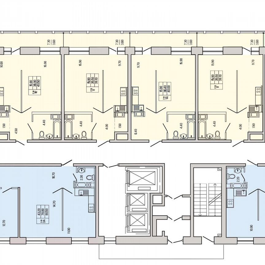 1-к. квартира, 40 м², 5/19 эт.