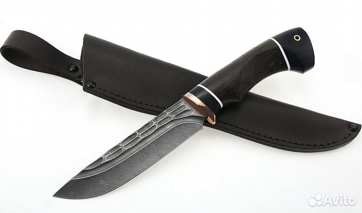 Нож Барракуда сталь дамаск-камень рукоять венге-че