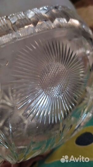 Хрустальная ваза ладья большая Гдр