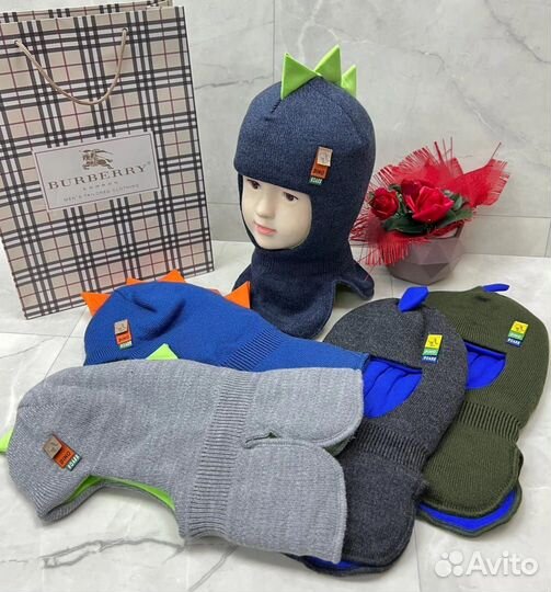 Шапка шлем для мальчика зима