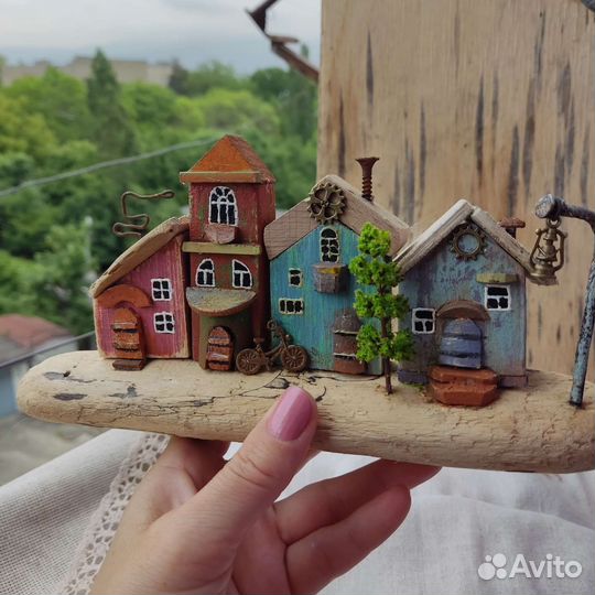 Интерьерная композиция домики-дрифтвуд