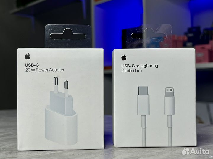 Быстрая зарядка на iPhone 20w + кабель