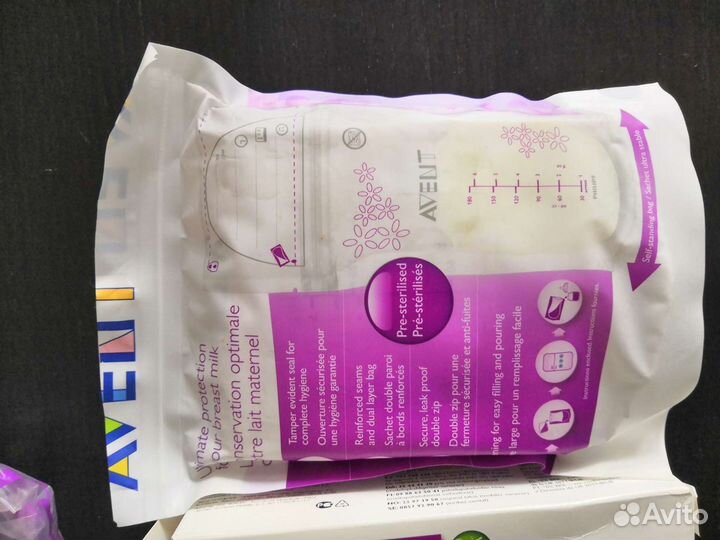 Молокоотсос Avent ручной +пакеты