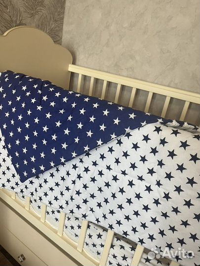 Комплект постельное+бортики на детскую кровать
