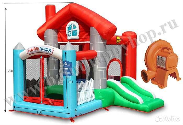 Надувной батут Happy Hop Счастливый дом 9315