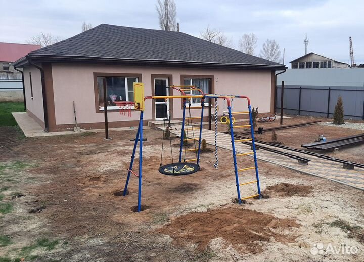 Спорткомплекс уличный с качелями гнездо и кольцом