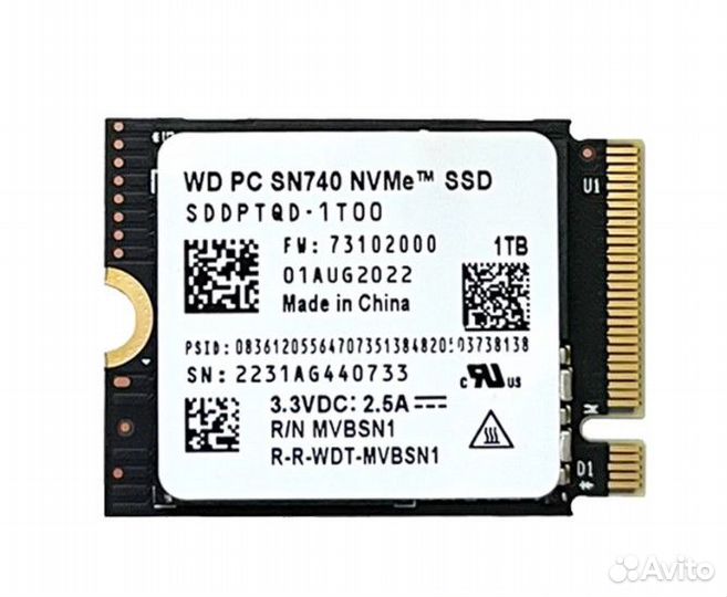 SSD m2 Western Digital SN740 1TB m.2 2230 Nvme
