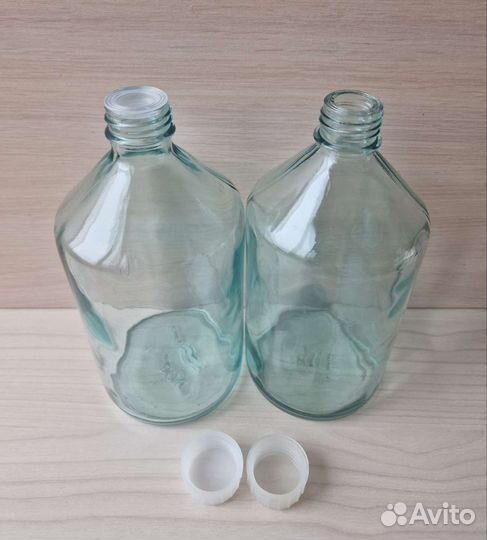 Бутыль бутылка химическая прозрачная 1л стеклянная