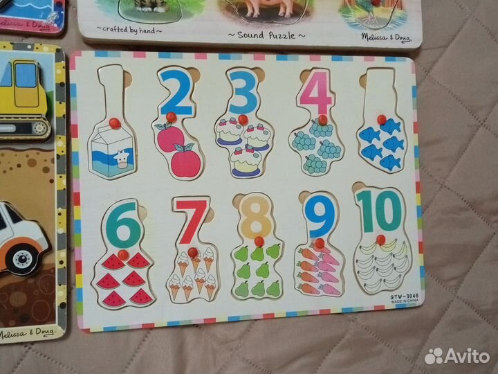 Музыкальный пазл, вкладыши Melissa Doug