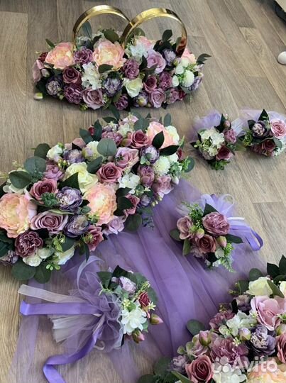 Кольца аренда, свадебные украшения на машины