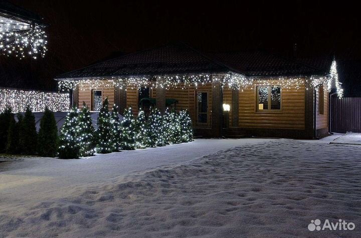 Украшение деревьев гирляндами