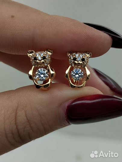 Серьги мишки с танцующим цирком