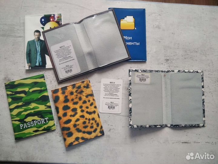 Обложка на паспорт натуральная кожа принт