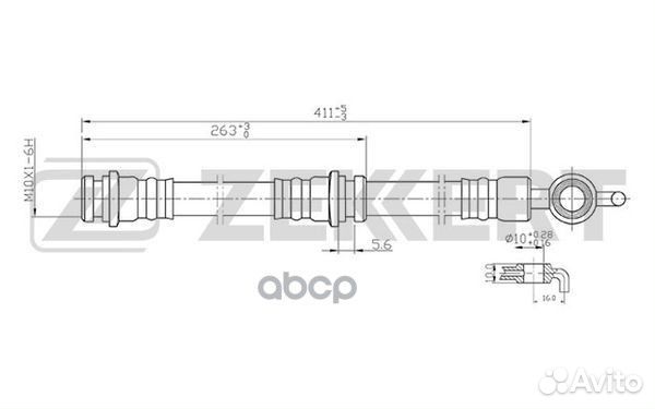Шланг тормозной Mazda 323 IV V 89- 626 IV 92