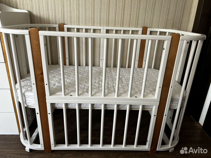 Кроватка Incanto Skandi Lux, белый - стойки бук