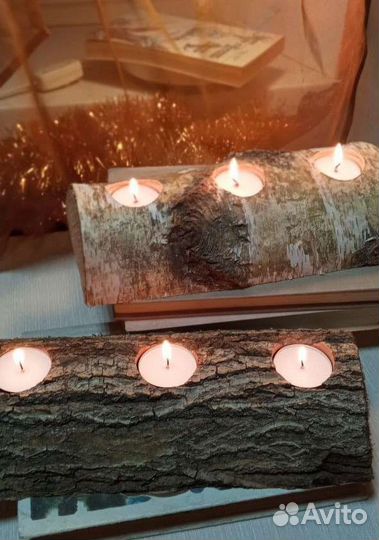 Подсвечник дерево декор