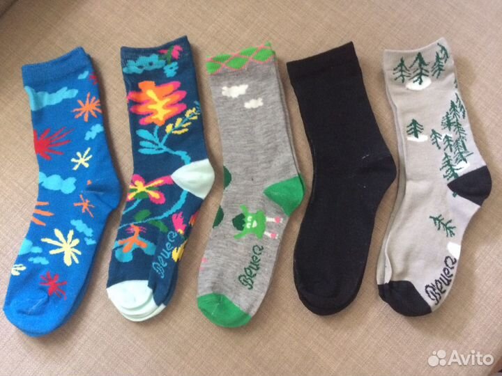 Набор носков с принтами 5 пар (до 38 размера)