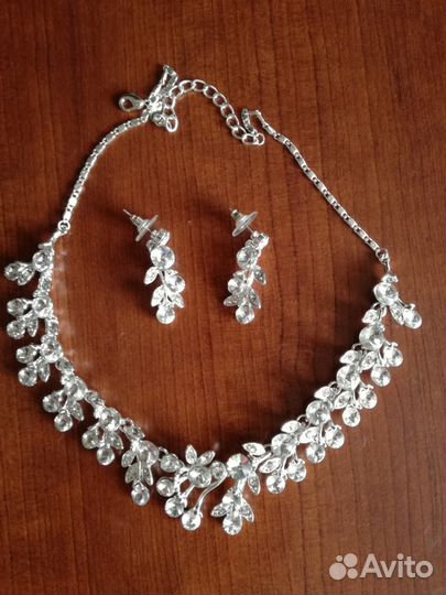 Свадебное колье и серьги