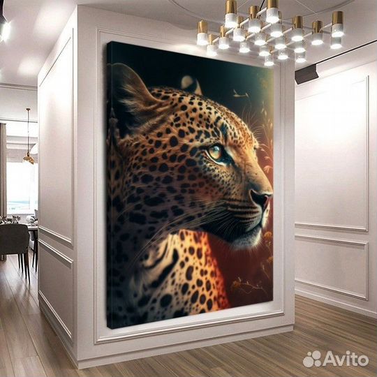 Картина маслом леопард