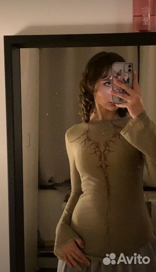 Винтажный топ с принтом