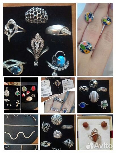 Серебряные кольца (много)