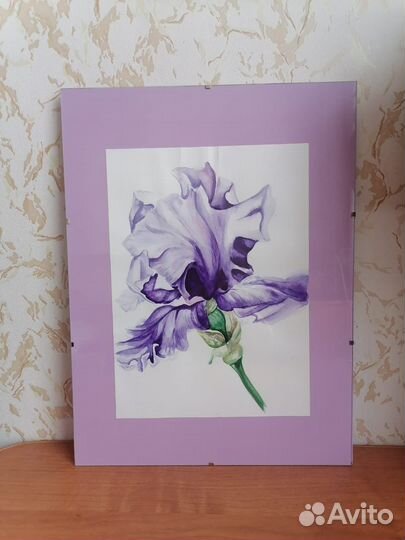 Акварельная картина с паспарту 1500