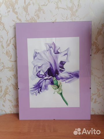 Акварельная картина с паспарту 1500