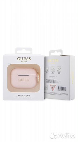 Чехол Guess для Airpods Pro 2 с кольцом pink