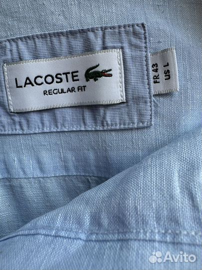 Рубашка изо льна Lacoste. Оригинал