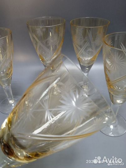 Хрустальные фужеры Весна карамельное стекло