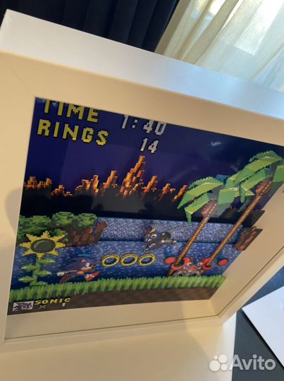 Пиксельная диорамма Sonic the Hedgehog