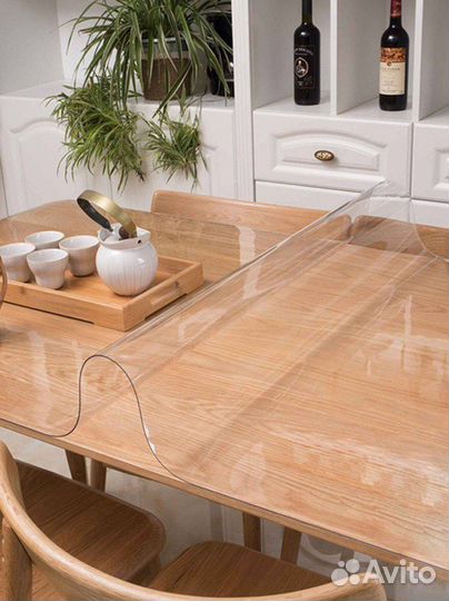 Гибкое стекло на стол, любые формы и размеры