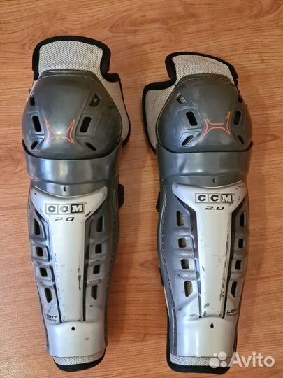 Наколенники щитки ссм серые с оранжевыми вставками