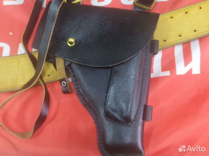 Ремень оригинал кожаный вмф + кобура для офицера +