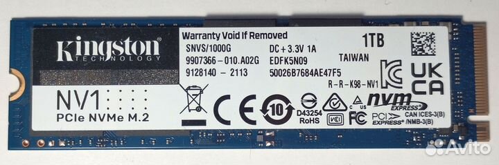 SSD диск Kingston NV1 snvs/1000G 1тб