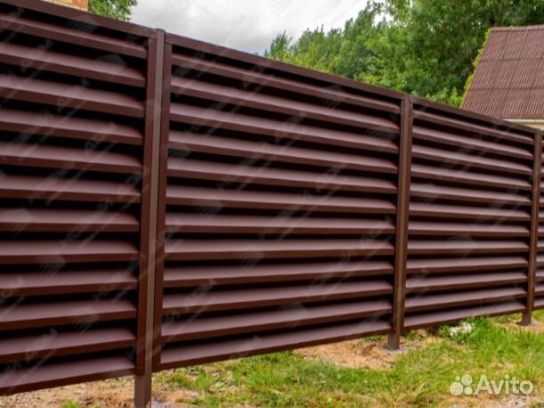 Забор жалюзи горизонтальный