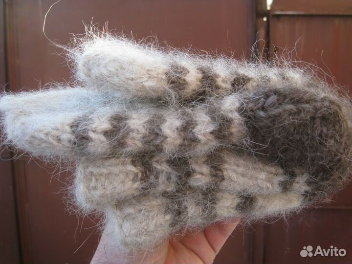 Носки собачий пух шерсть варежки ручные толстые
