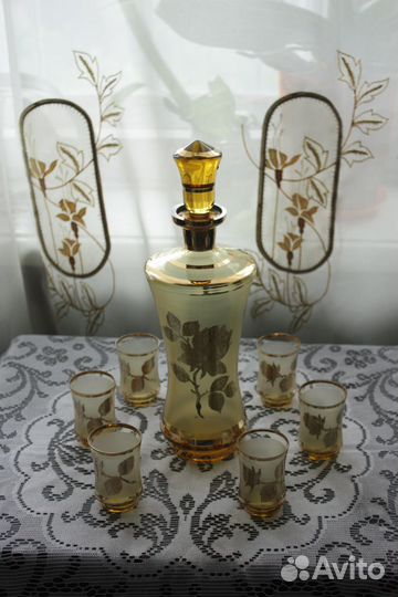 Графин с 6-ю рюмками (Богемия)