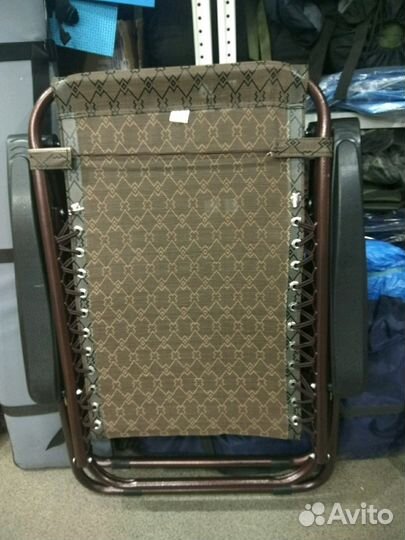 Шезлонг раскладной до 150 кг коричневый