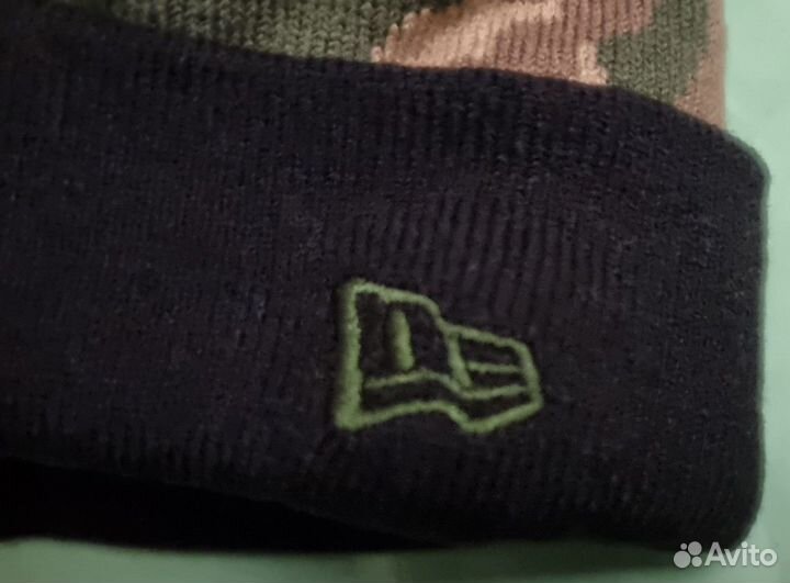 Шапка теплая New Era kids двойная новая с помпоном