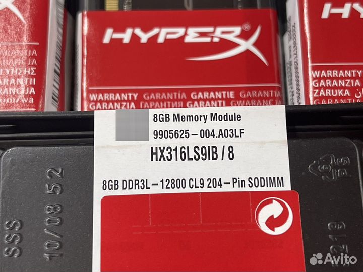 Новая оперативка sodimm HyperX DDR3 8gb 1600MHz
