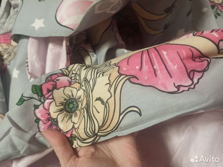 Новое постельное белье полуторное хлопок девочке