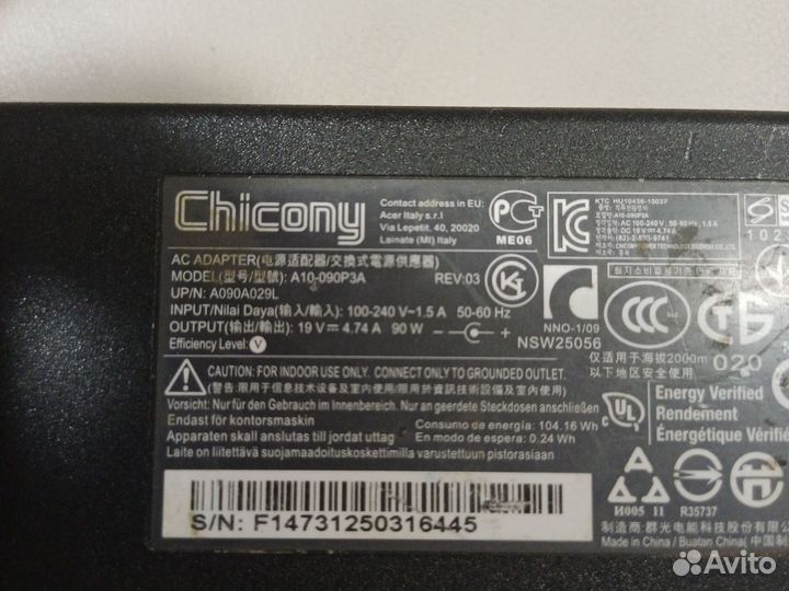 Блок питания A10-090P3A 19v 4.74A 90W