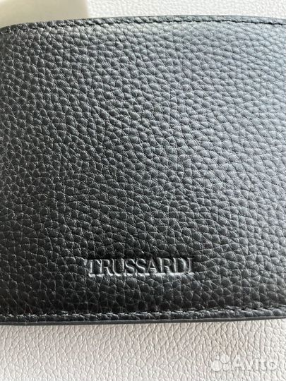 Новый кожаный кошелек мужской Trussardi